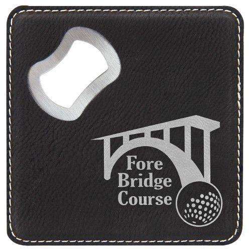 Custom Engraved Monogram Bottle Opener Coasters