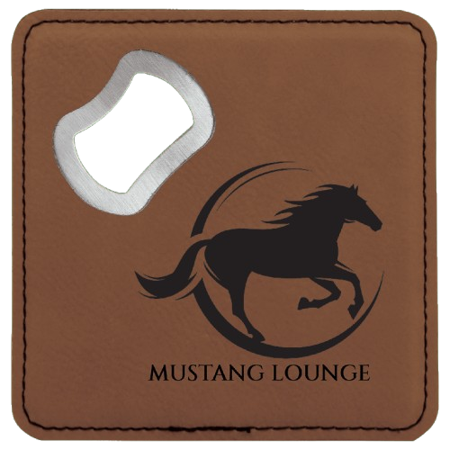 Custom Engraved Monogram Bottle Opener Coasters