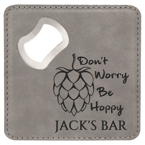 Custom Engraved Monogram Bottle Opener Coasters