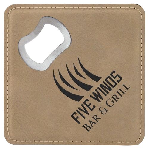 Custom Engraved Monogram Bottle Opener Coasters