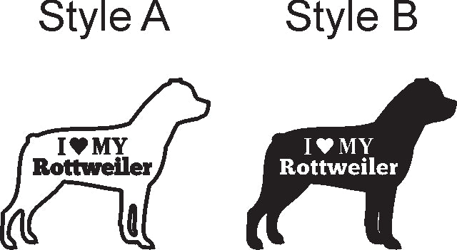 I Love my Dog Breed Decal