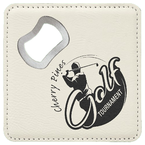 Custom Engraved Monogram Bottle Opener Coasters