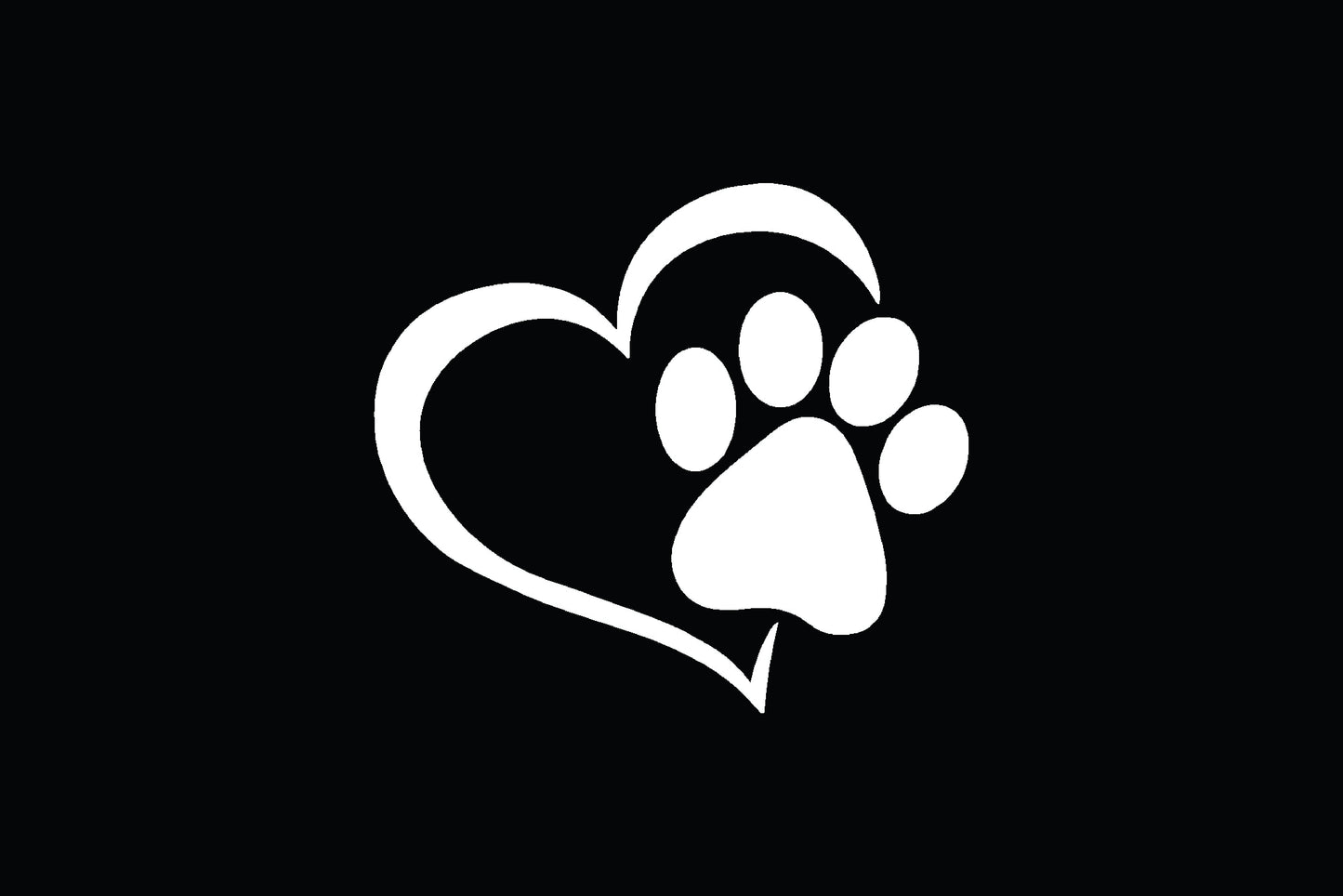 Paw Print Heart Decal