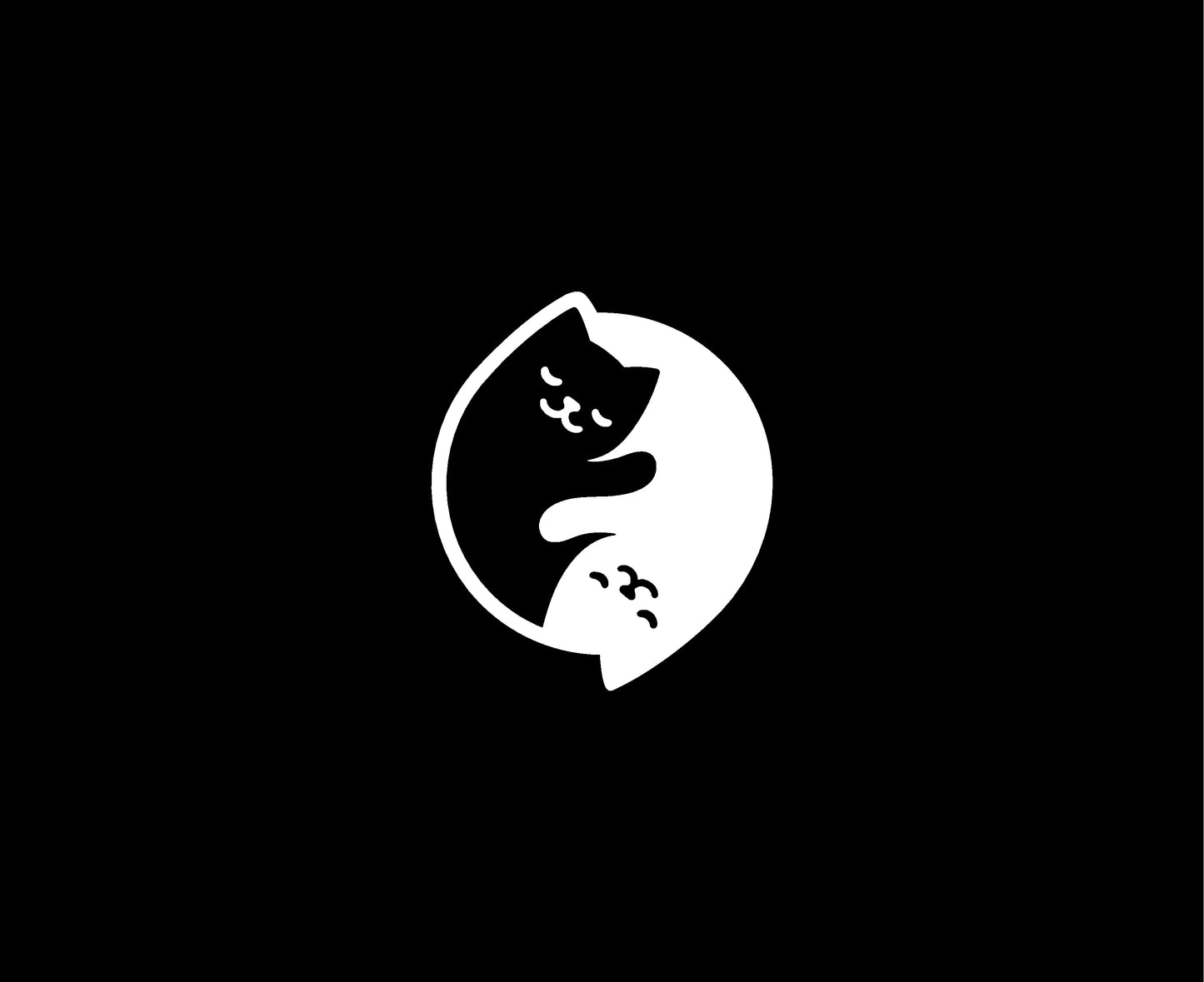 Ying Yang Cat Decal