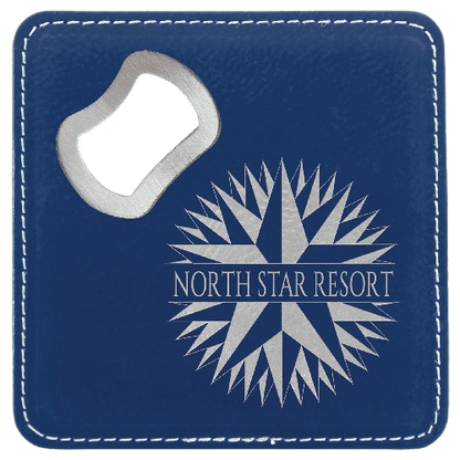 Custom Engraved Monogram Bottle Opener Coasters
