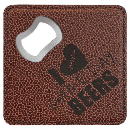 Custom Engraved Monogram Bottle Opener Coasters