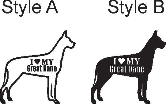 I Love my Dog Breed Decal