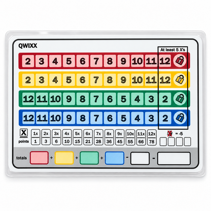 Qwixx Reusable Score Sheets