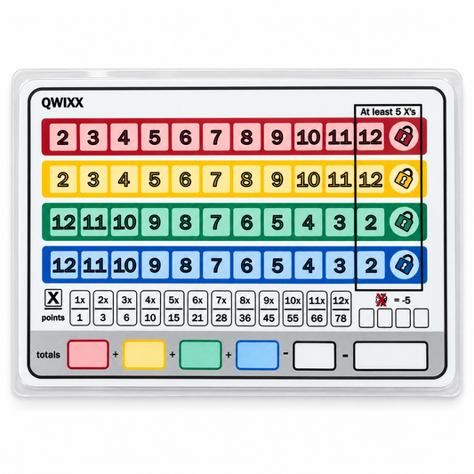 Qwixx Reusable Score Sheets