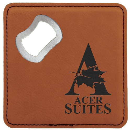 Custom Engraved Monogram Bottle Opener Coasters