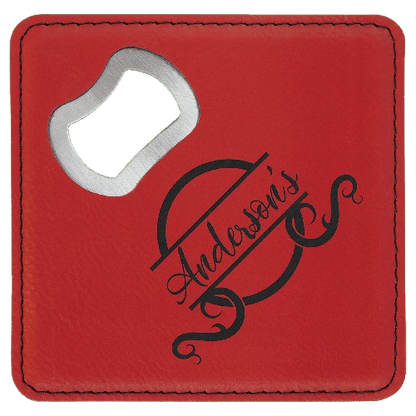 Custom Engraved Monogram Bottle Opener Coasters