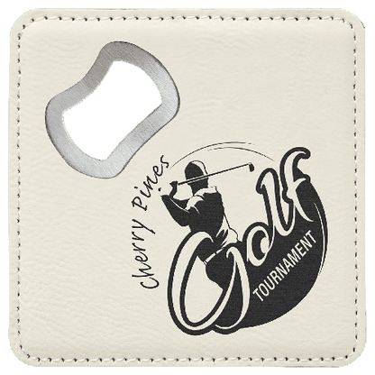 Custom Engraved Monogram Bottle Opener Coasters